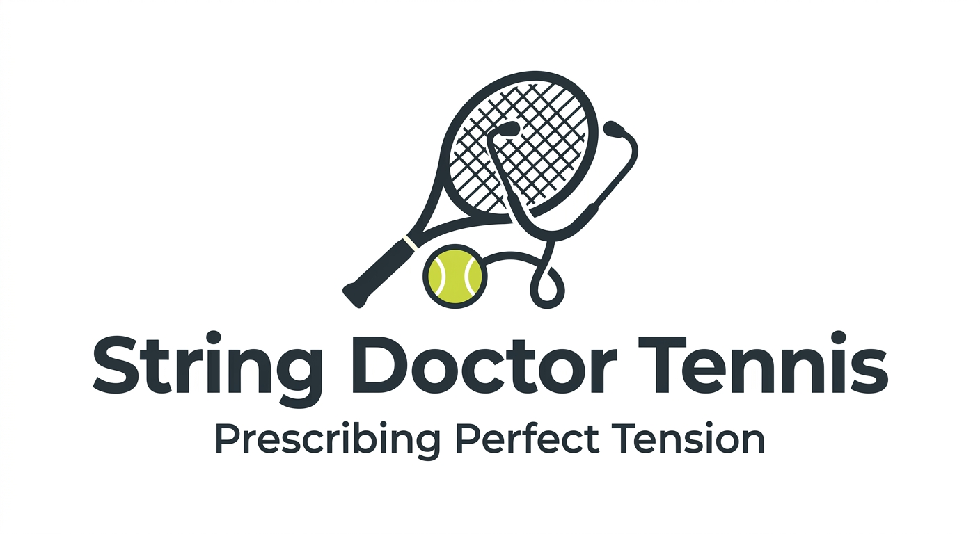 String Doctor Tennis logo with Prescribing Perfect Tension tagline